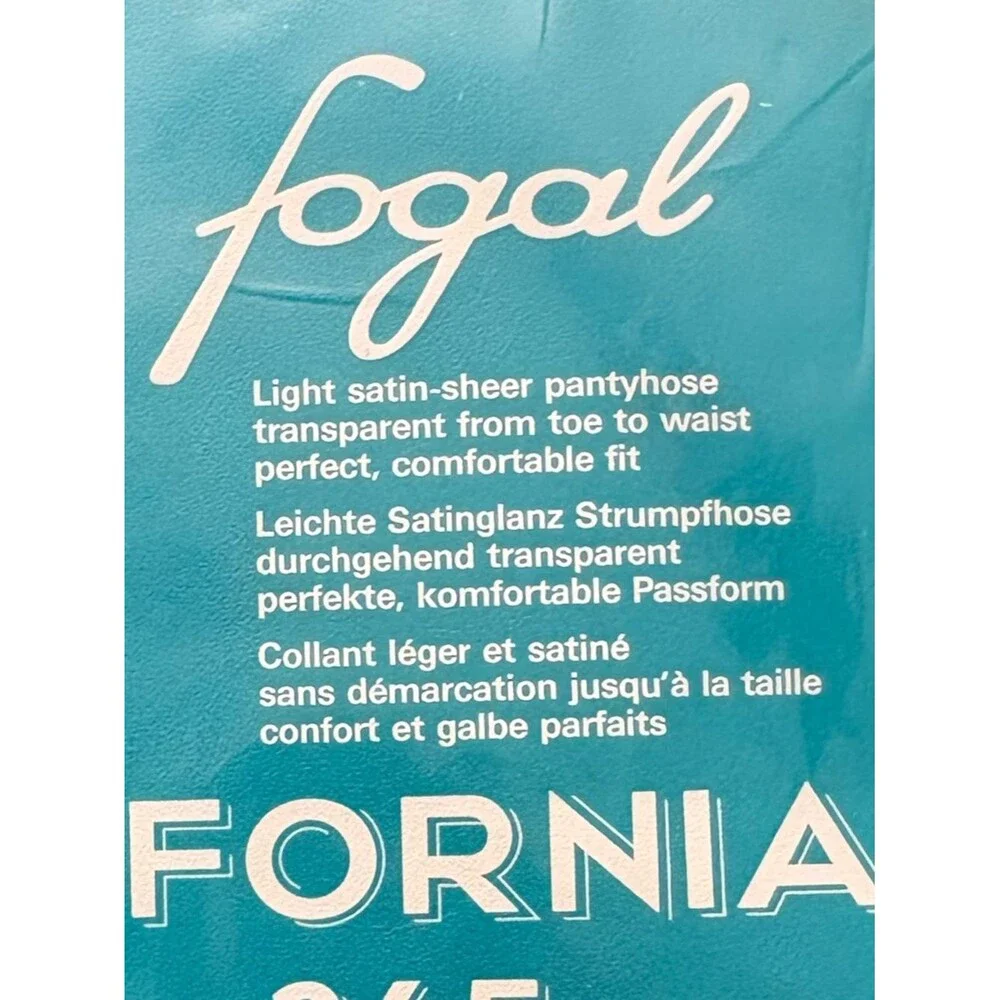 VTG NWT Fogal California 265 Blue Sheer Satin Silk Pantyhose Size M France